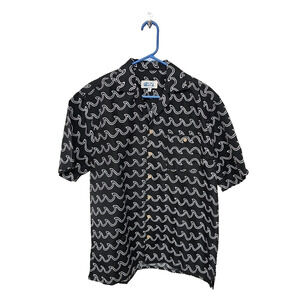 VTG Uzzi Amphibious Gear Size M Hawaiian Shirt Surf Waves Short Sleeve Button Up
